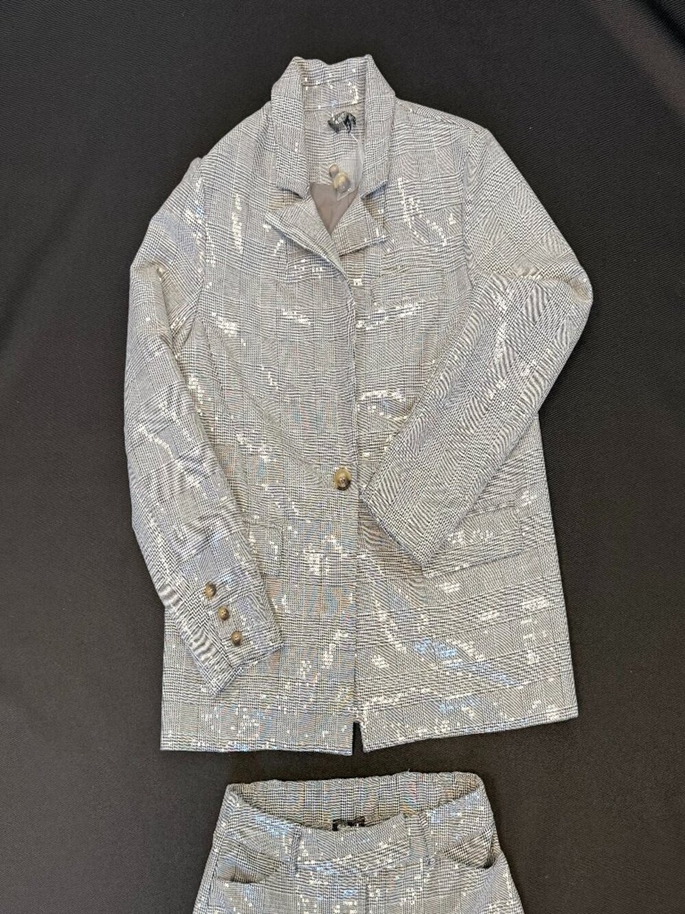 Sequin Business Blazer with Matching Skort SZ Medium